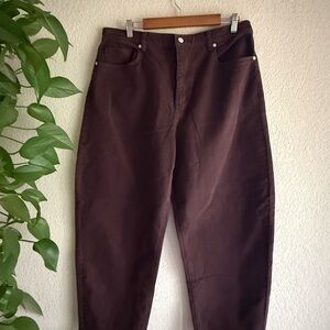 LOFT Women's High Rise Jeans 32 / 14 Iced Espresso Barrel Brown